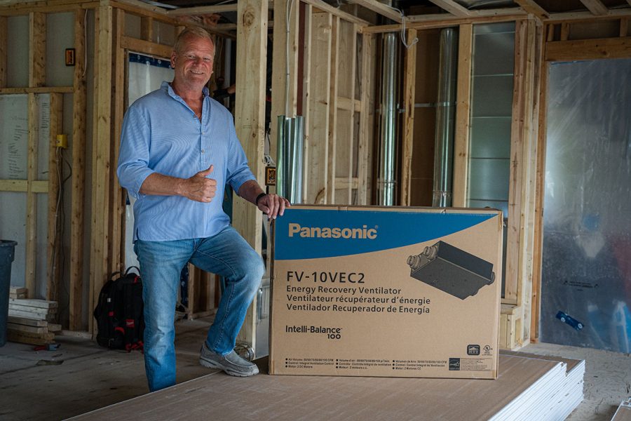 Mike Holmes installing the Panasonic Intelli-Balance ERV in his home.