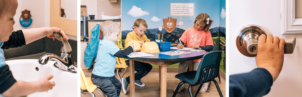 Case studies of antimicrobial technology being integrated in high-touch surfaces in public environments. Picture from Laugh and Learn Daycare in British Columbia