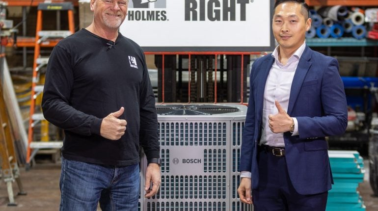 Mike Holmes with Bosch Heat Pump Specialist and IDS Light Unit