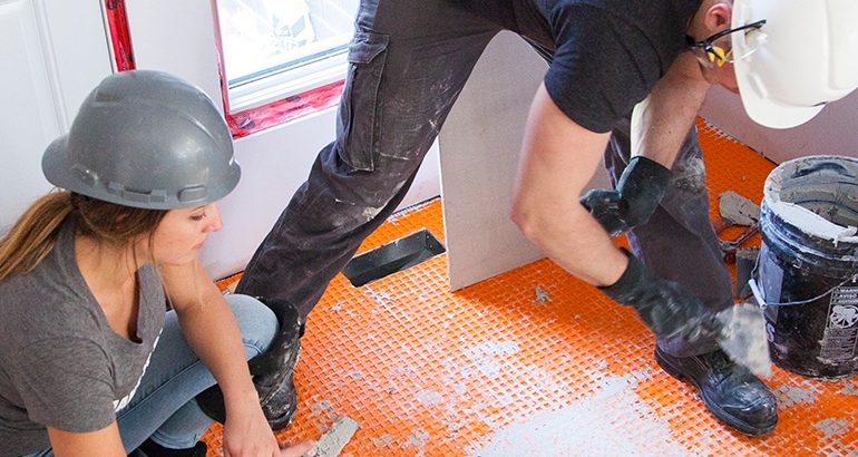 Mortars used in bathroom renovation