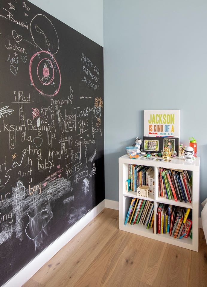 chalkboard wall in kids bedroom