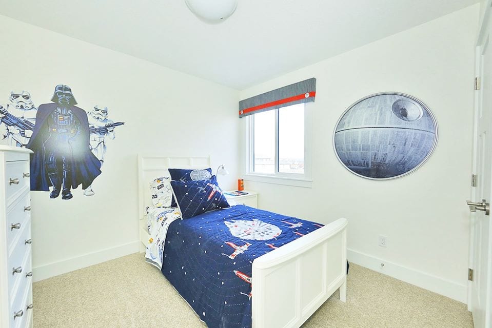 star wars decal on bedroom wall