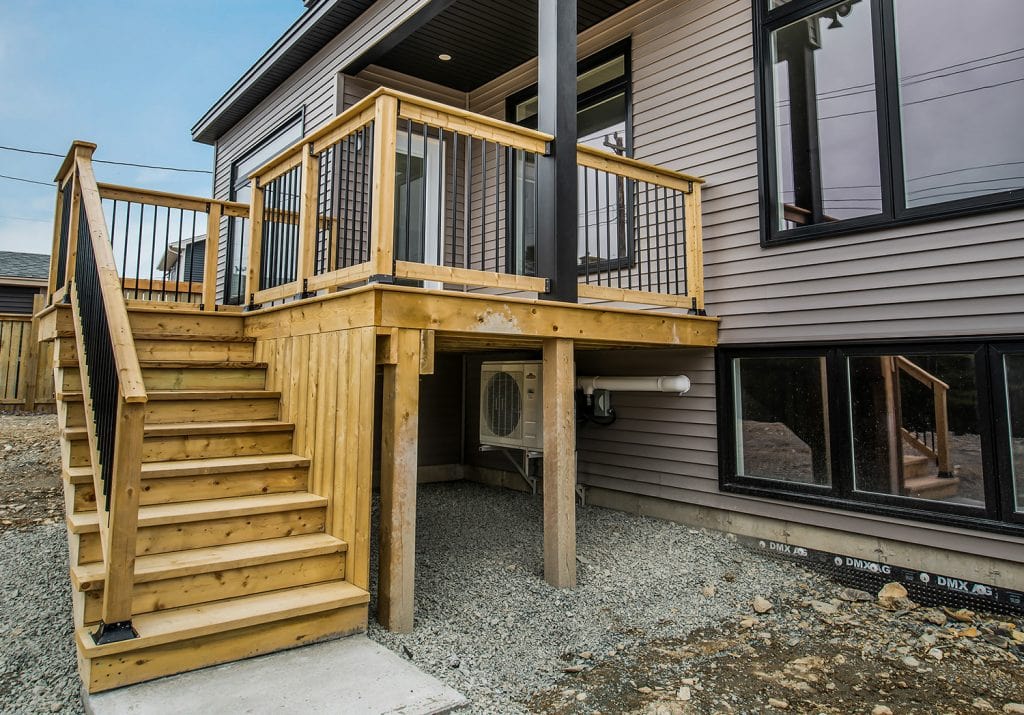 Photo of a deck with stairs