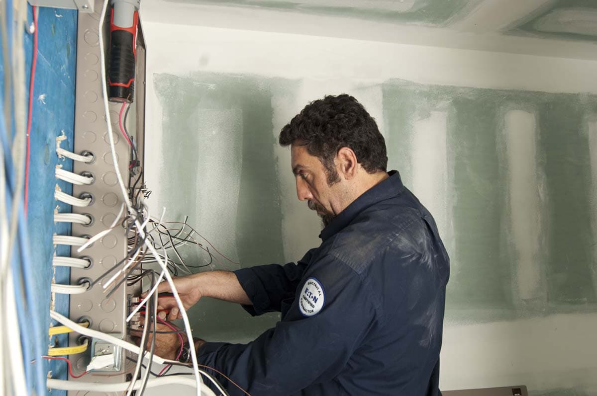Frank working on an electrical panel