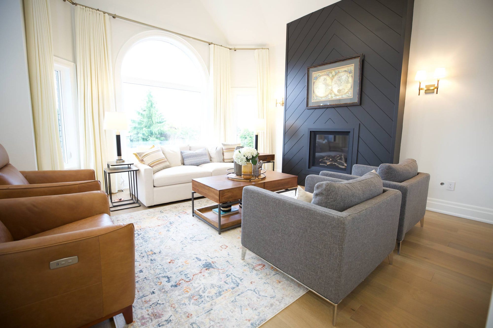 photo of living room with fireplace