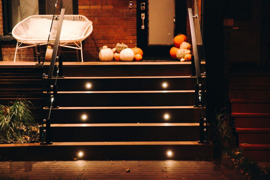 Stair Pot Lights. Photo from Saldan, Holmes Approved Homes Builder