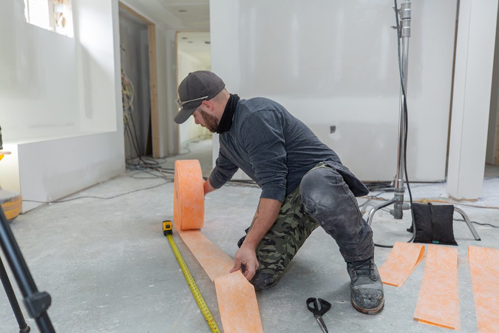 Schluter Kerdi-Band Waterproofing Strips Installed In Mike Holmes Bathroom Projects
