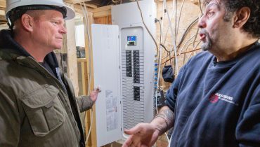Mike Holmes and Frank Cozzolino. Always hire a LEC to do the electrical work on your home.