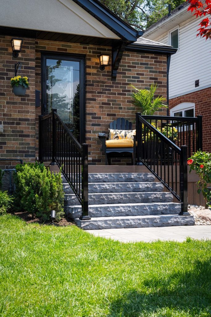 Front porch project completed for Holmes Family Rescue project.
