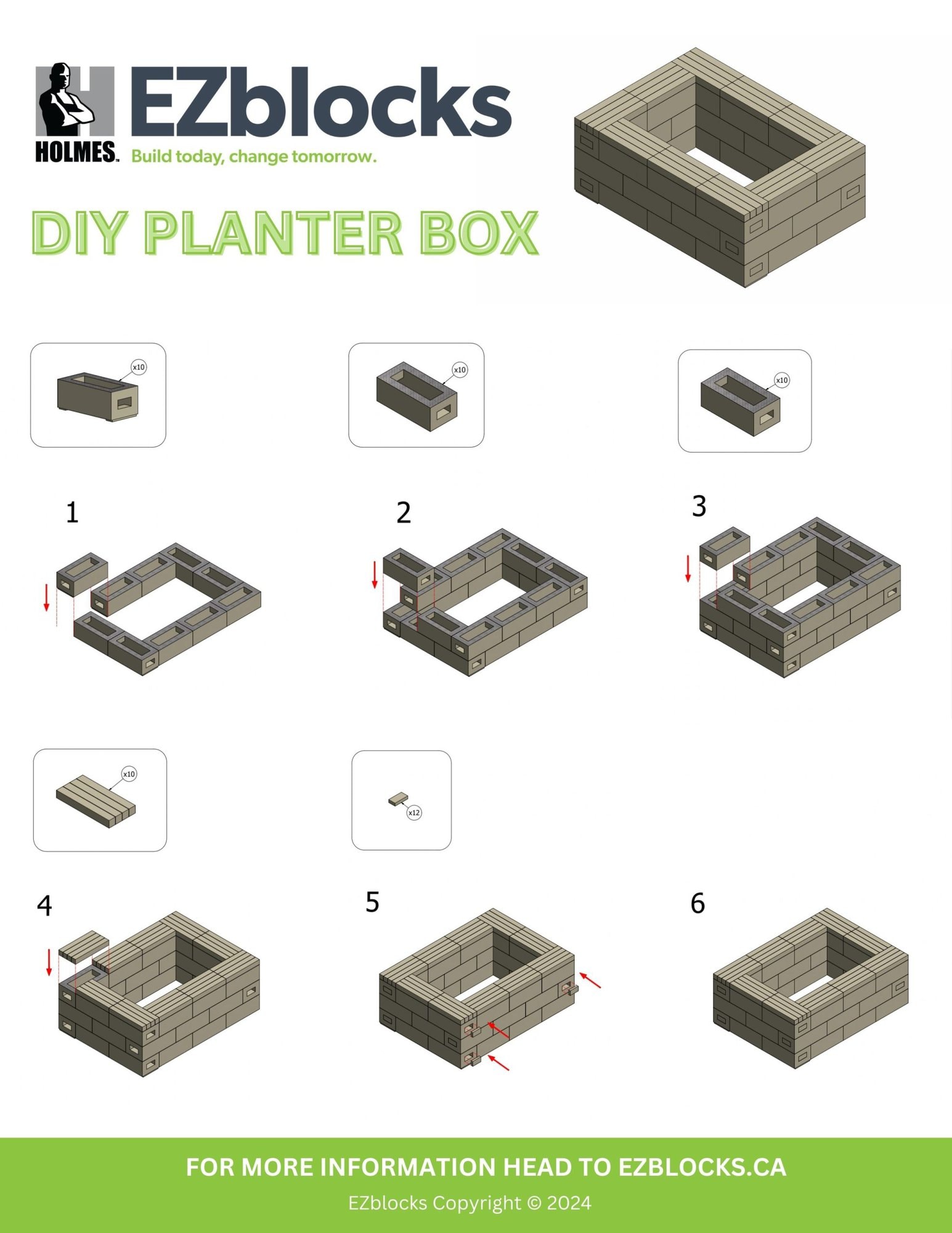 Illustration of DIY garden planter box using EZblocks. 