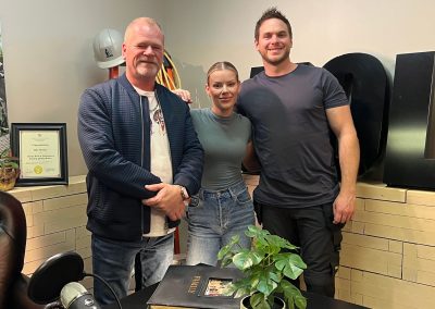 Holmes On Homes Podcast - Season 4 - Episode 1 - Mike Holmes, Sherry Holmes, Mike Holmes Jr (left to right)