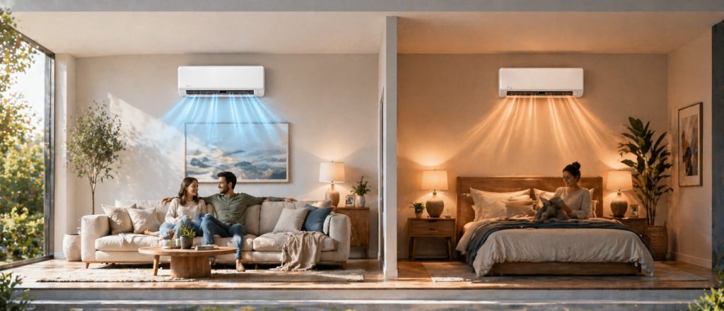 Senville heat pumps can provide both heating and cooling