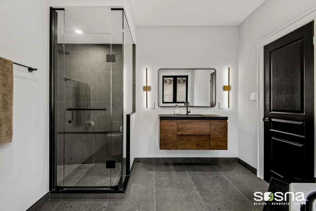 Bathroom renovation completed by Sosna, Holmes Approved Homes Builder